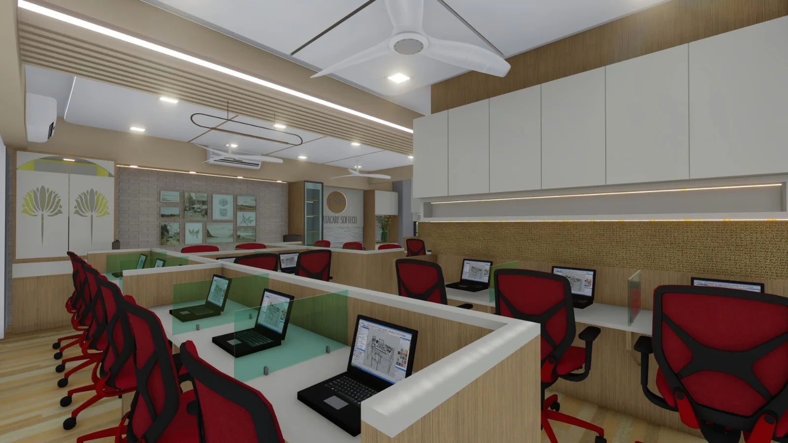 Aavartak Commercial Interior - Modern Office Reception Desk