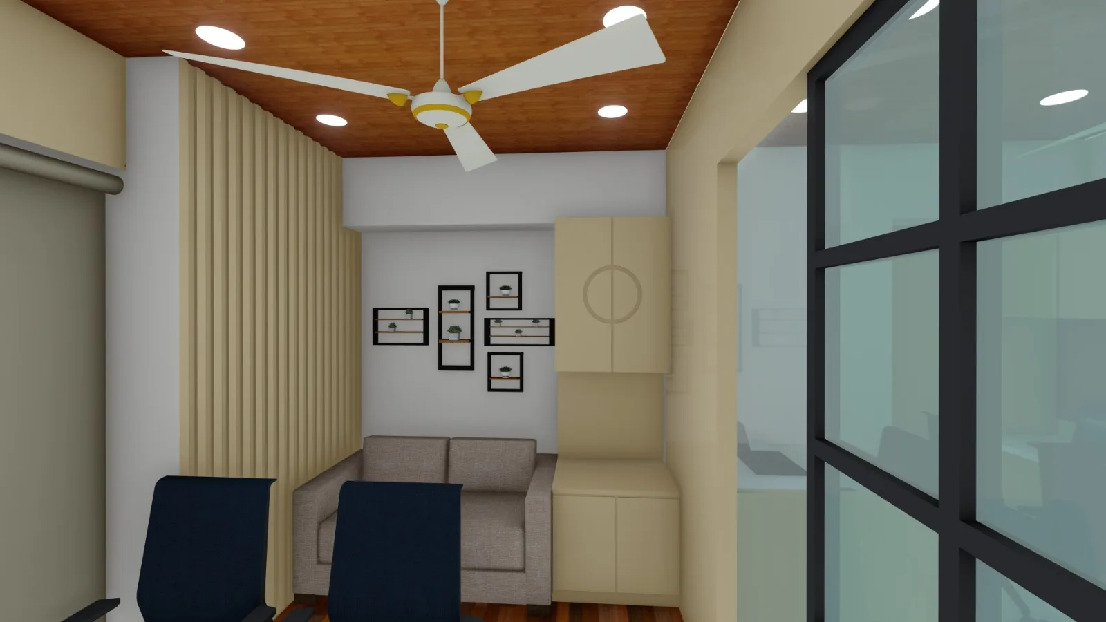 Aavartak Commercial Interior - Glass Door & Access Corridor