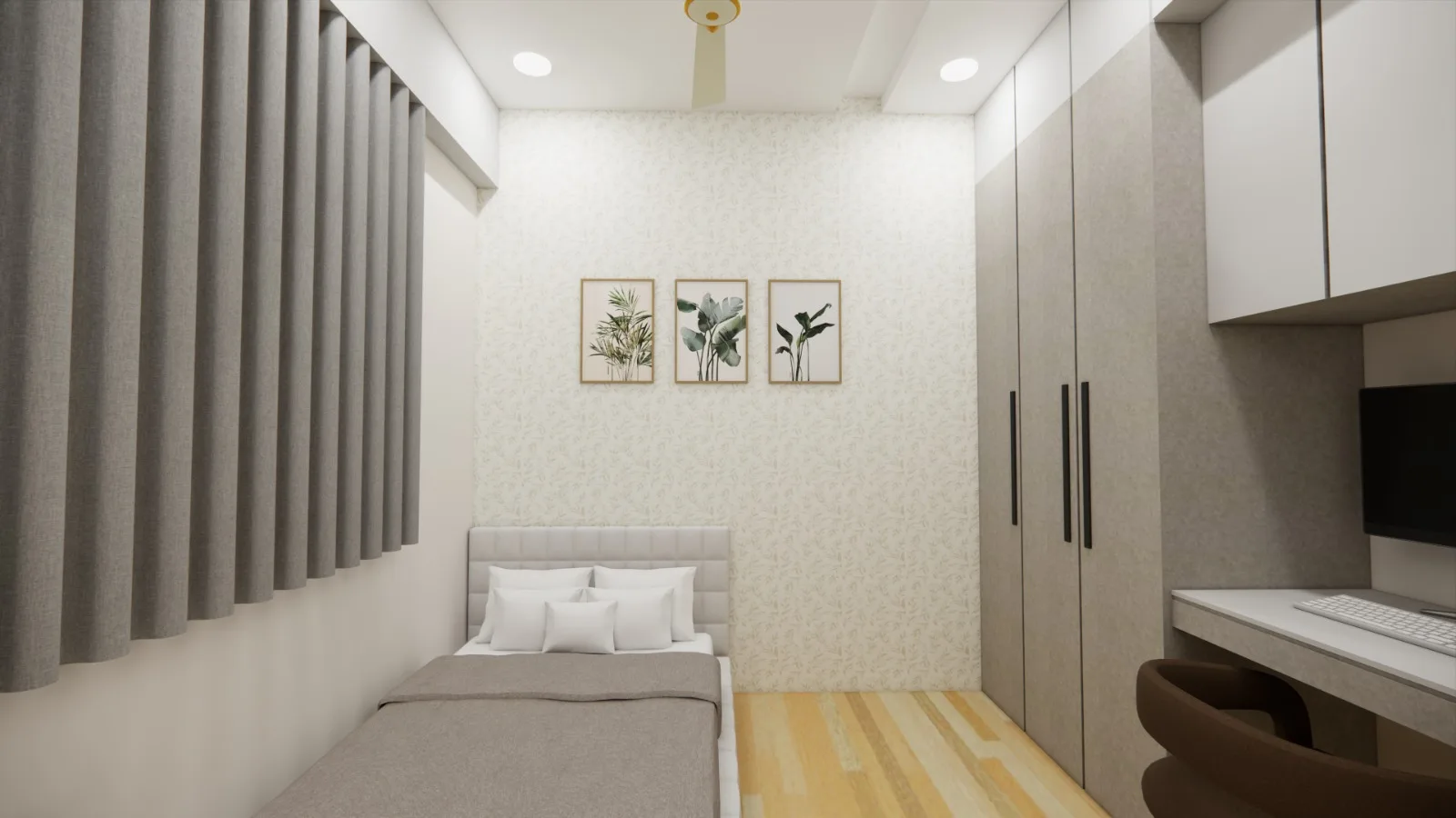 Aavartak Residential Interior - Fluted Panel Feature Partition