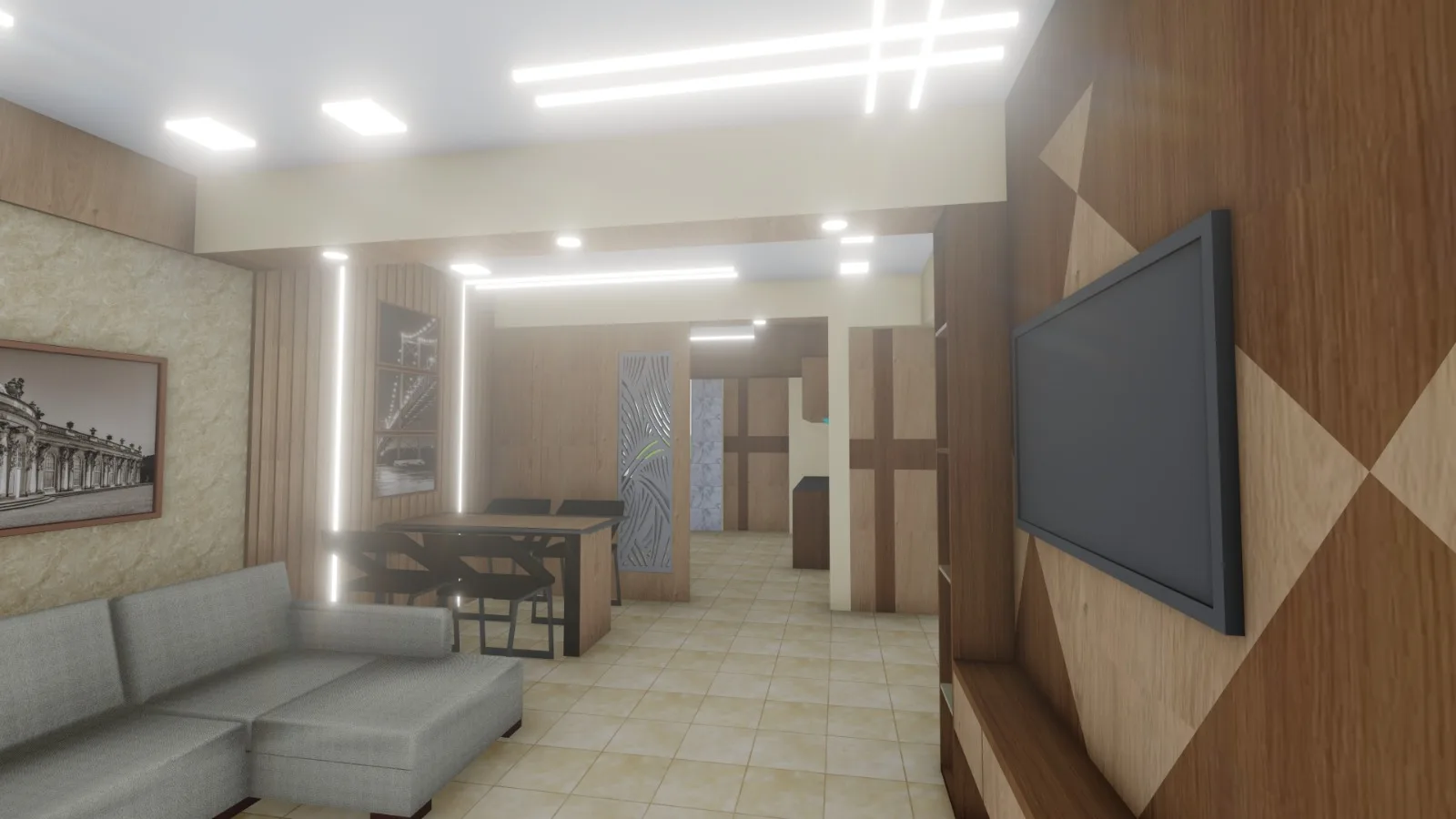 Aavartak Residential Interior - Luxury Bedroom Panelling Detail