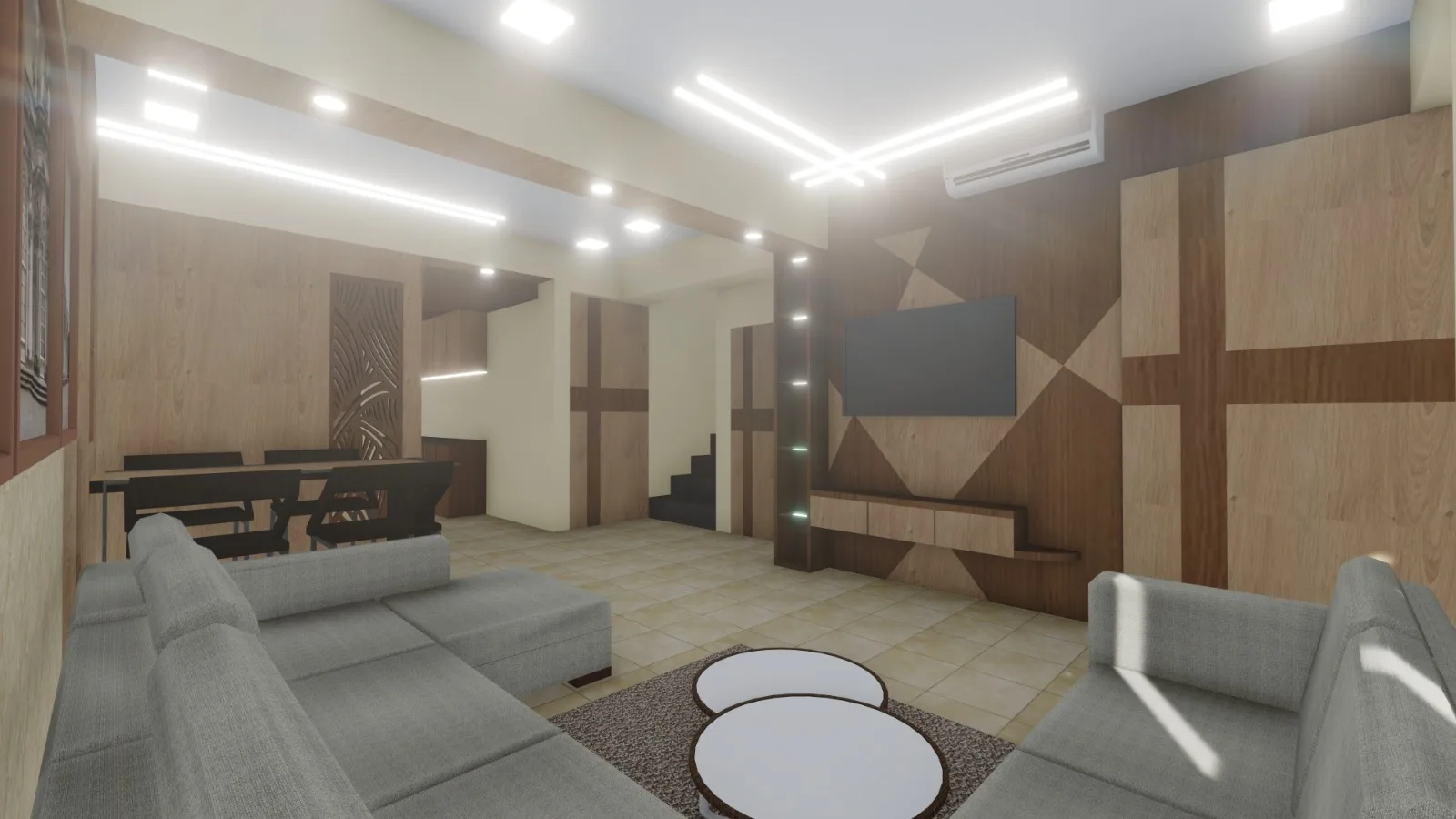 Aavartak Residential Interior - Modular Kitchen & Utility Layout